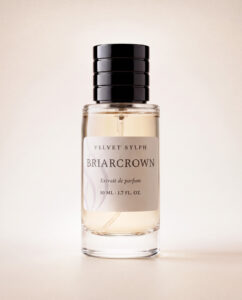 Briarcrown extrait de parfum, 50 mL, capped bottle on a cream studio background
