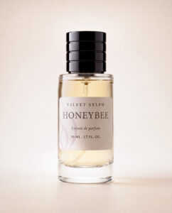 Honeybee extrait de parfum, 50 mL, capped bottle on a cream studio background