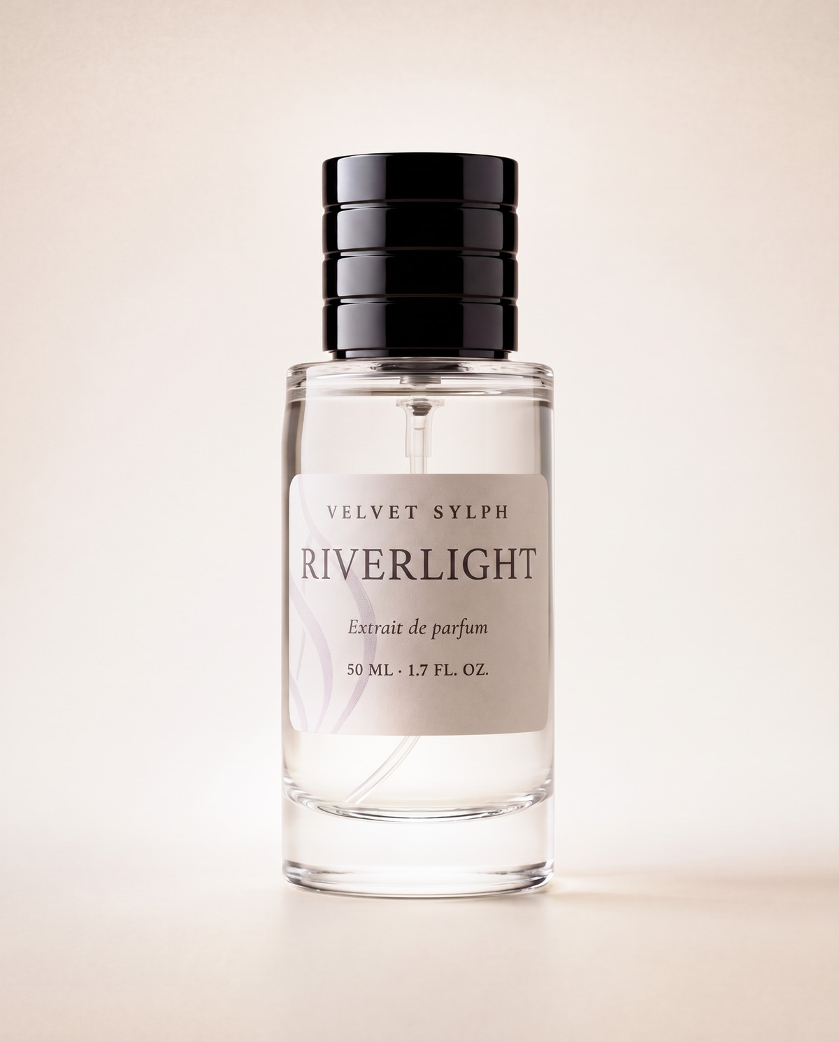 Riverlight extrait de parfum, 50 mL, capped bottle on a cream studio background